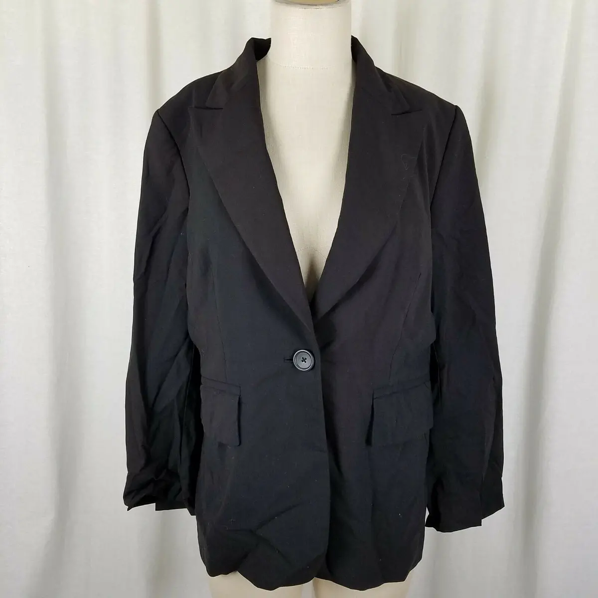 Banana Republic Stretch Black Wool Career Professional Jacket Blazer Womens 12 1