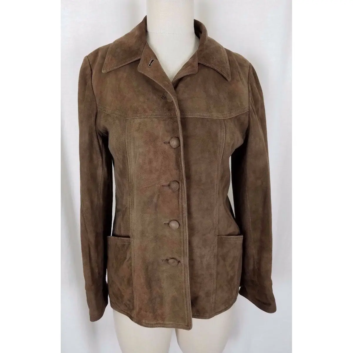 Vintage Leathers By New England Sportswear Brown Brushed Jacket Womens S Usa 1