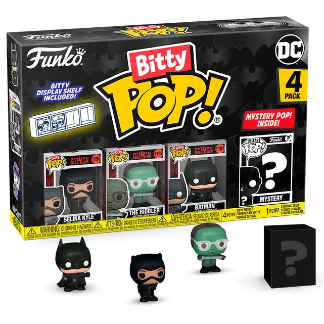 Funko Bitty Pop! - The Batman (2022) 4-Pack - Selina Kyle, Riddler, Batman & Mystery Figures (81128) Low Stock 1
