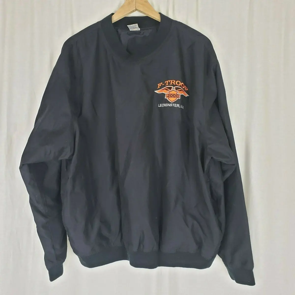 Harley Davidson F-Troop 2000 Leominster Ma Pullover Nylon Shirt Jacket Mens Sz L 1
