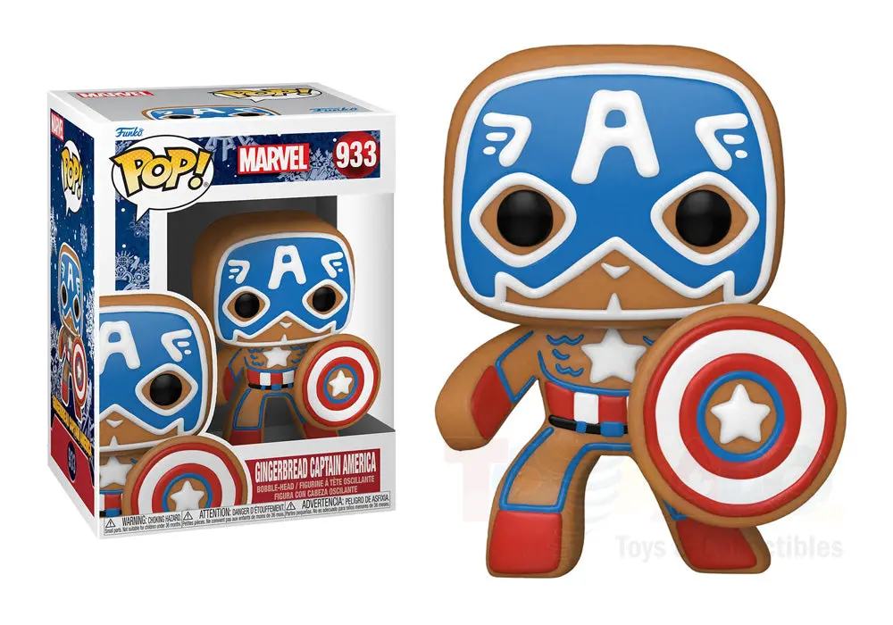 Funko Pop! Marvel #933 - Gingerbread Captain America Vinyl Figure 1