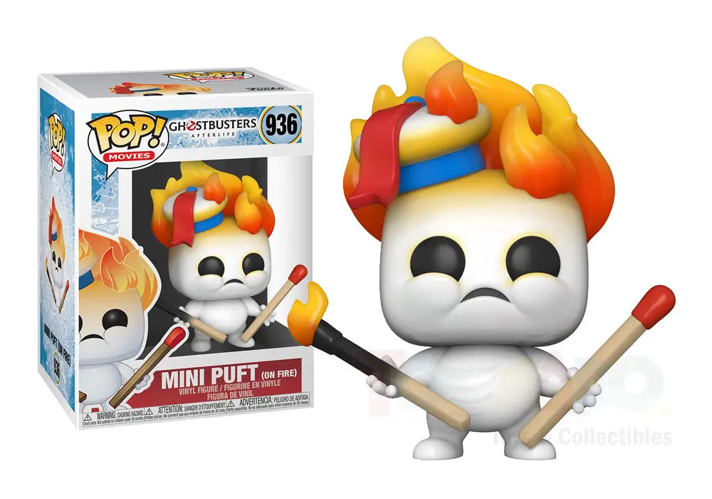 Funko Pop! Movies - Ghostbusters Afterlife #936 - Mini Puft (On Fire) Vinyl Figure (48492) Low Stock 1