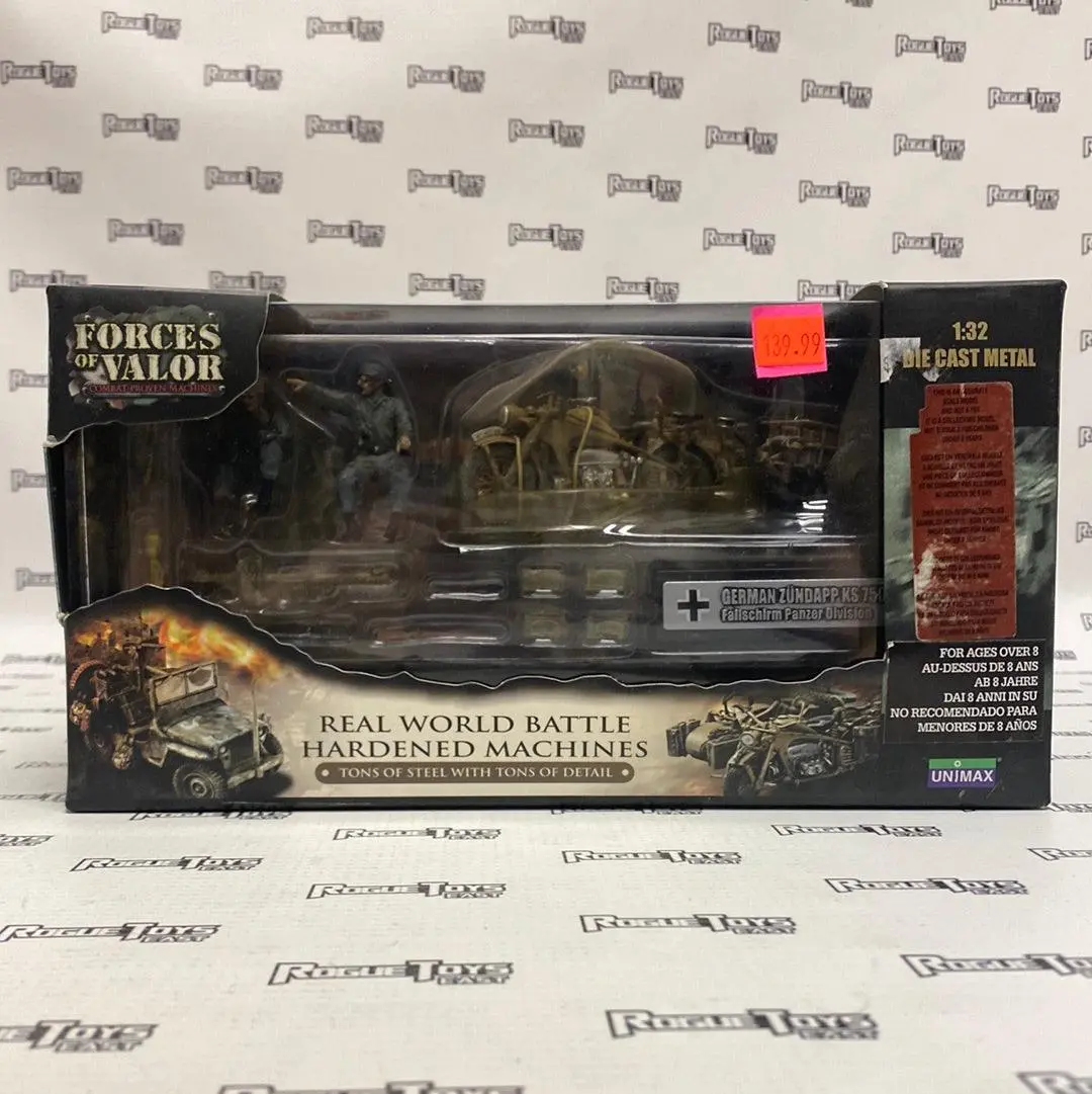 Unimax Forces Of Valor Combat Proven Machines No. 82206 German Zündapp Ks 750 Side Car (Poland, 1944) 1:32 Die Cast Metal 1
