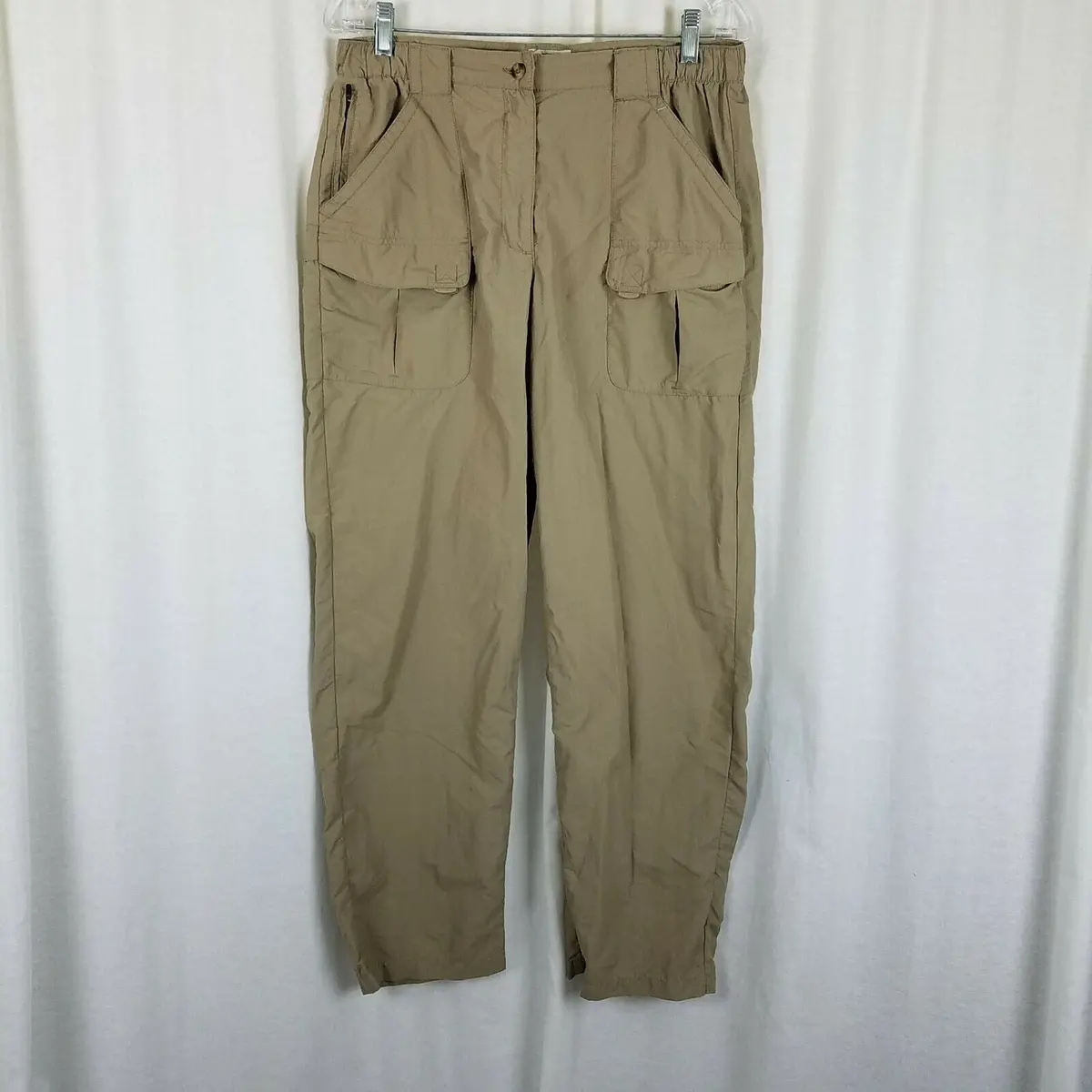 Ll Bean Nylon Cargo Lightweight Hiking Trousers Pants Womens M Outdoor Adventure 1