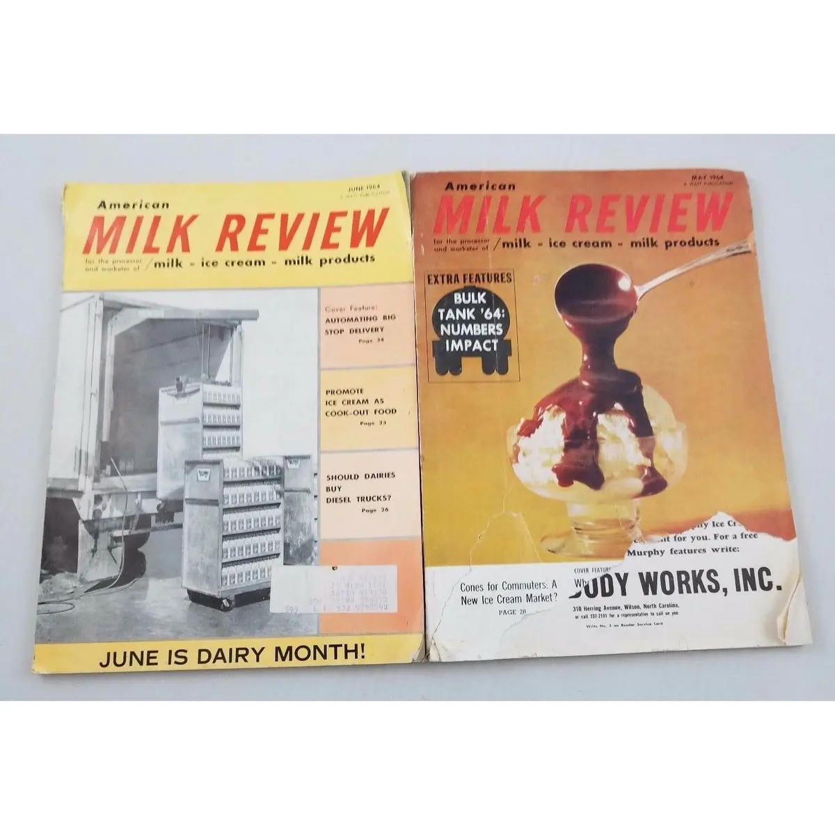 Vintage American Milk Review Magazine Advertisements Memorabilia Photos Lot Of 2 1