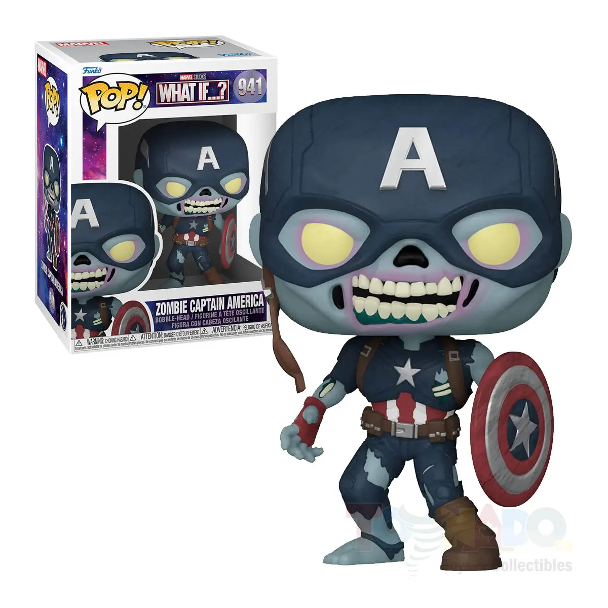 Funko Pop! Marvel #941 - What If...? - Zombie Captain America Vinyl Figure (57375) Low Stock 1