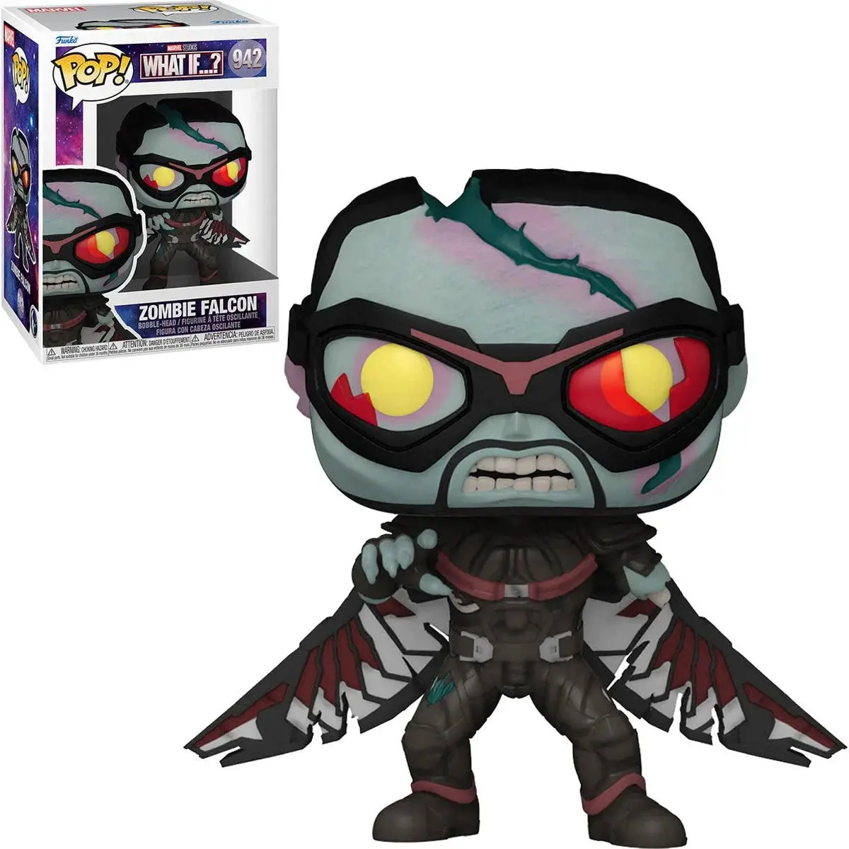 Funko Pop! Marvel #942 - What If...? - Zombie Falcon Vinyl Figure (57377) 1