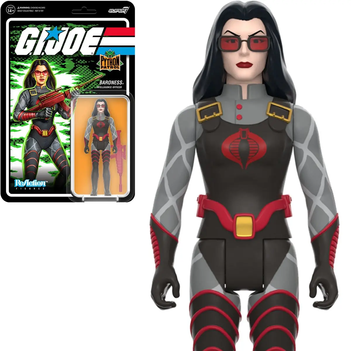 Super7 Reaction Figures - G.I. Joe - Wave 6 - Python Patrol - Baroness (Intelligence Officer) 82808 1