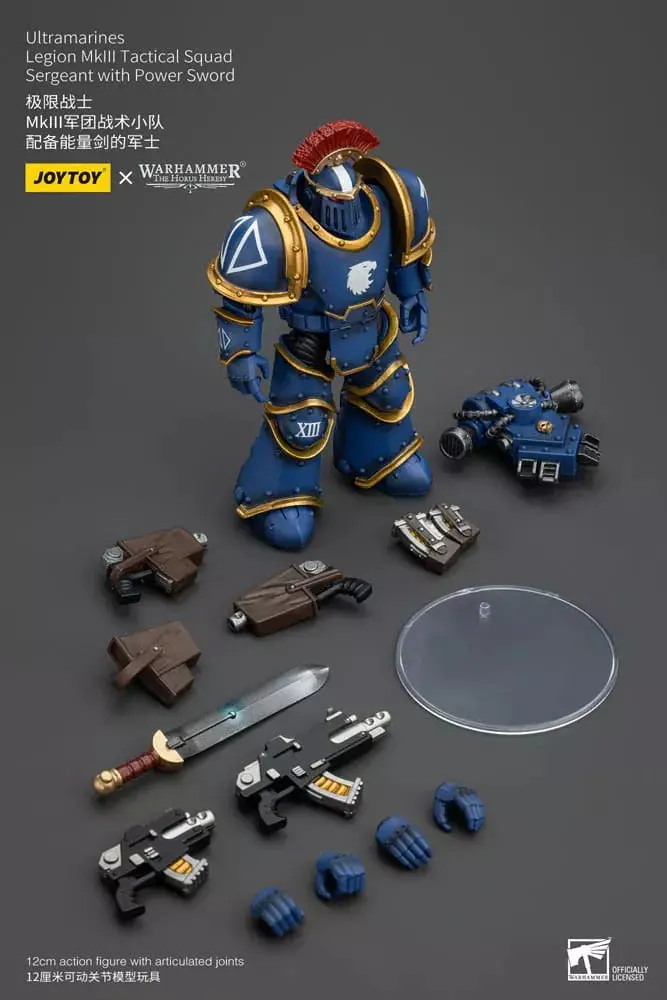 Joytoy Warhammer Horus Heresy Ultramarines Legion Mkiii Tactical Squad Sergeant W/Power Sword 1/18 Jt00102 Last One! 1