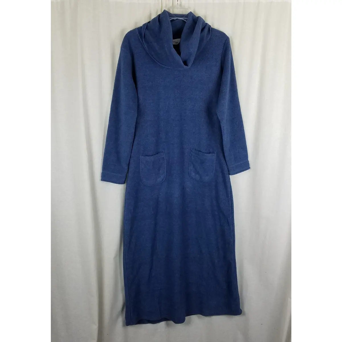 The Vermont Country Store Soft Fleece Cowl Neck Lounger Nightgown Robe Womens S 1