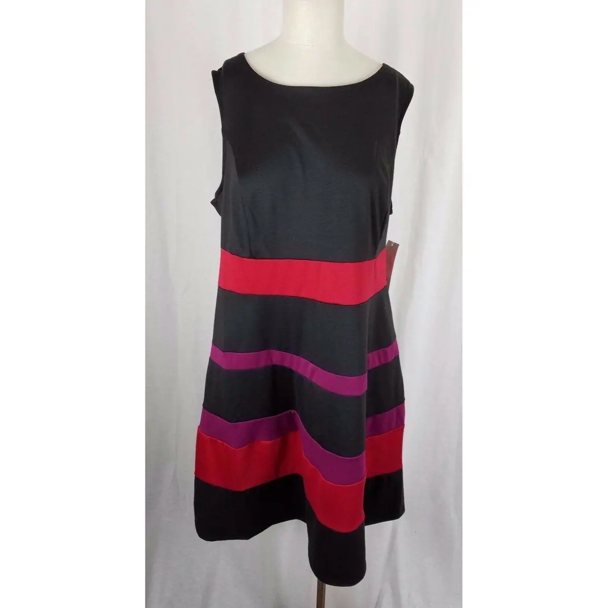 New Directions Woman Striped Jersey Knit Jumper Tunic Dress Womens 2X Plus Size 1