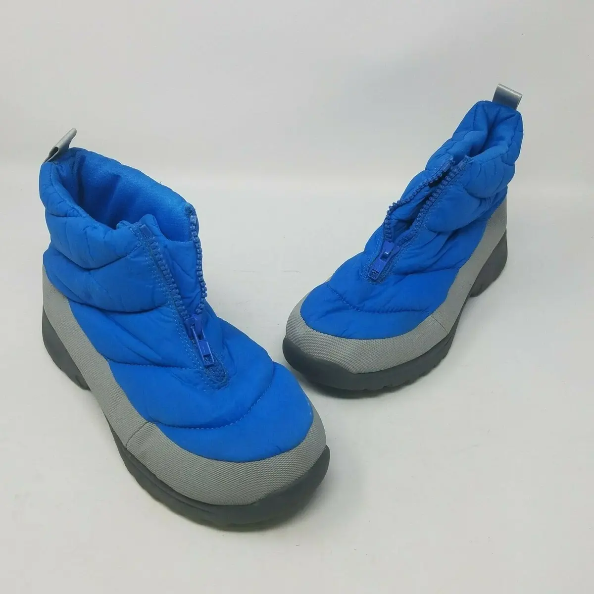 Comfortview Blue Quilted Moccasins Winter Slipper Shoes Boots Womens 8 Zippered 1