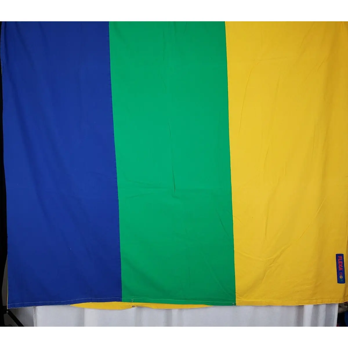 Flexa Colorblock Cotton Twin Duvet Cover Bright Loud Stripes Blue Green Yellow 1