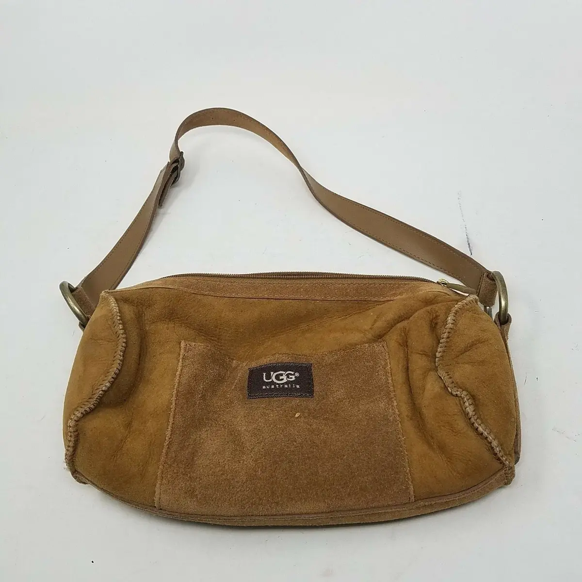 Ugg Australia Sheepskin Shearling Fur Lined Purse Large Hobo Shoulder Bag Tan 1