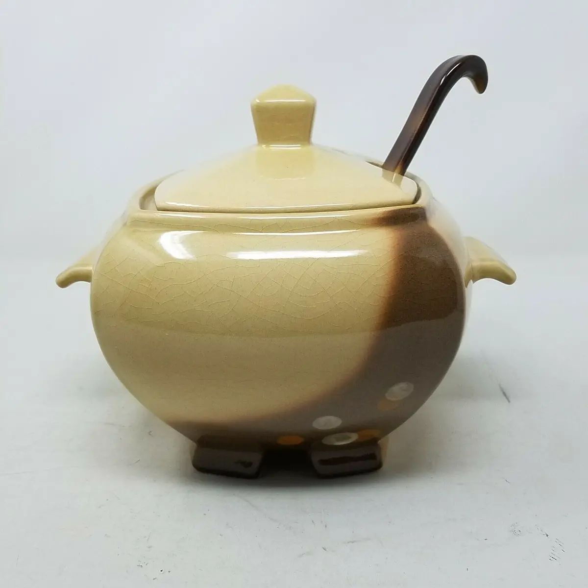 Astral Pattern Philippe Lambert De Beauce Canada Pottery China Soup Tureen 70S 1