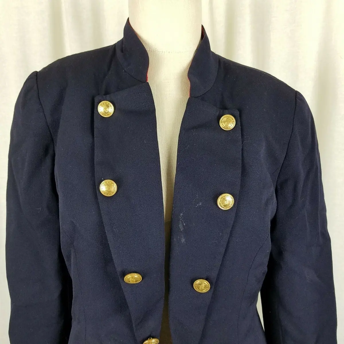Bicci Florine Wachter Cropped Military Marching Band Jacket Blazer Womens 10 Usa 2