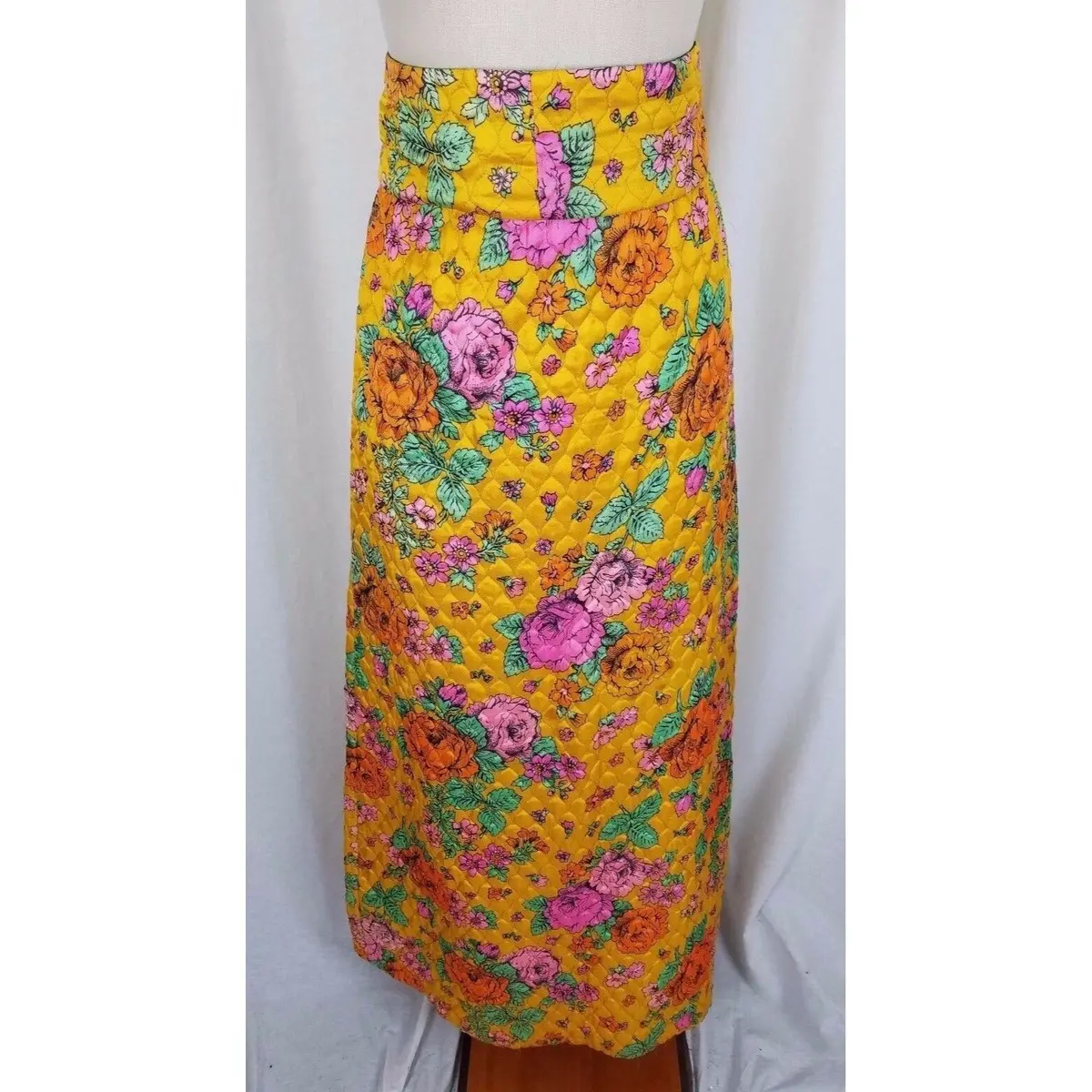 Vintage Lanz Originals Quilted Hippie Boho Maxi Skirt Womens S 60S Loud Festival 1