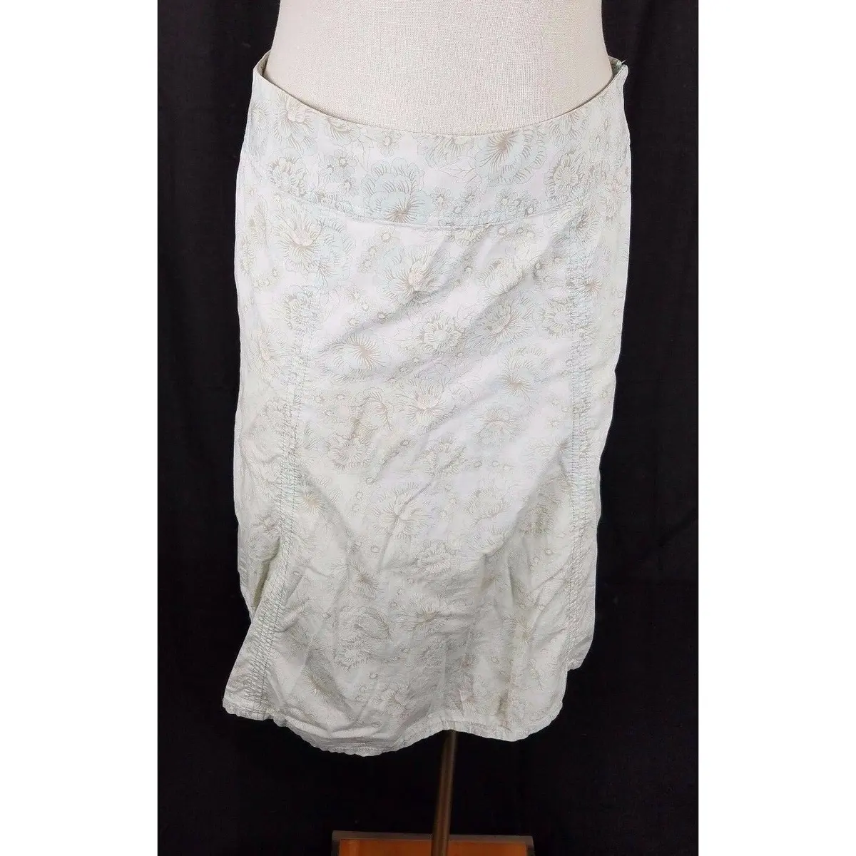 Eddie Bauer Stretch Lightweight Summer Cotton Floral Skirt Womens 6 Knee Length 1