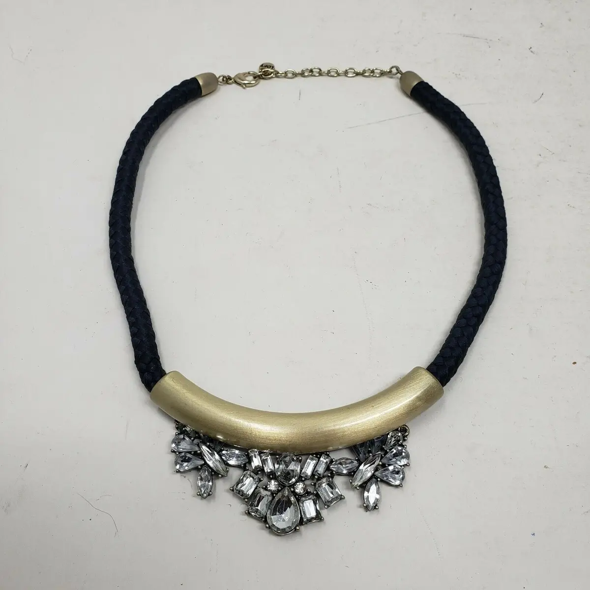 Ann Taylor Loft Paste Faux Diamond Statement Necklace Contemporary Bib Choker 1