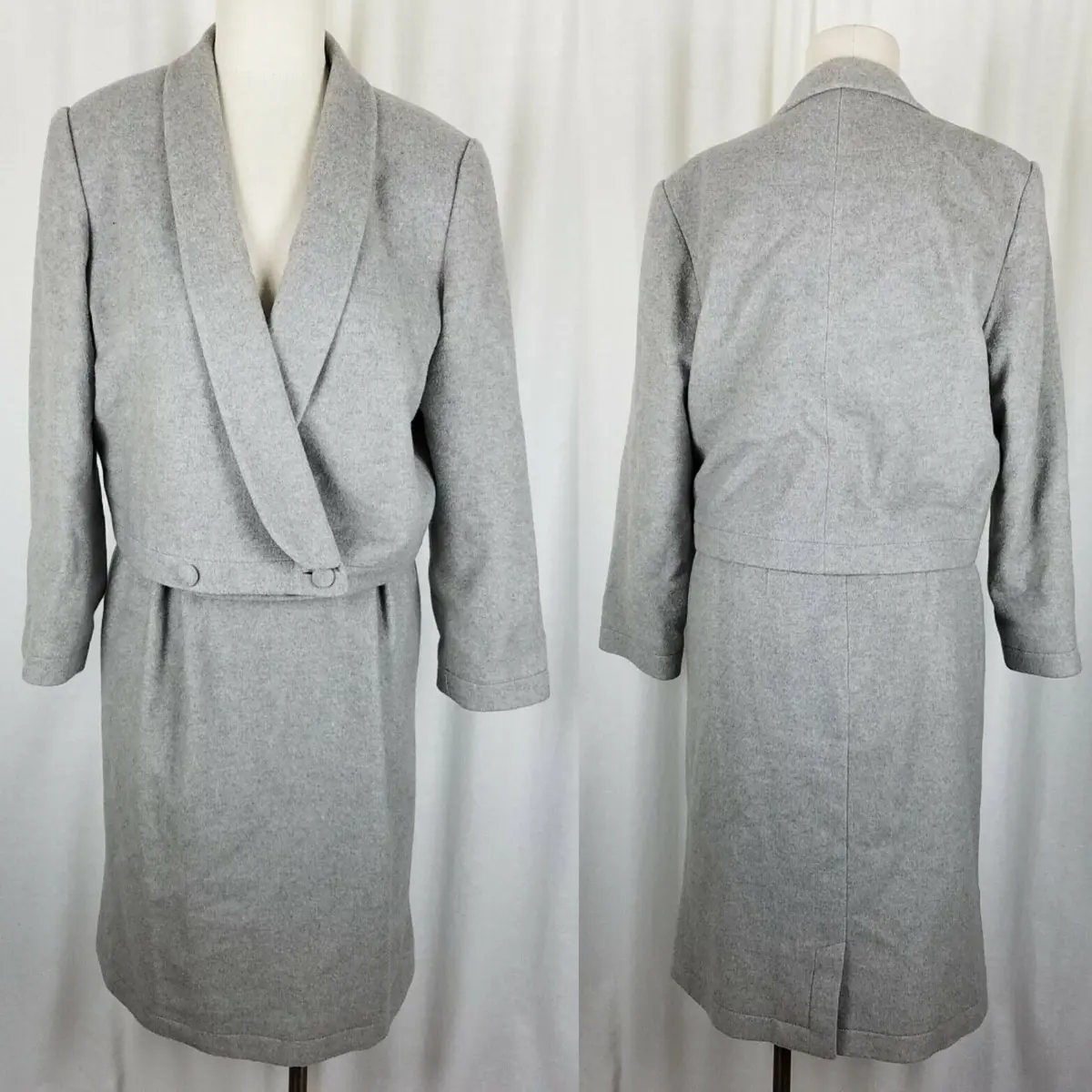 Kwon Suk Im Soft Cashmere Skirt Suit 2 Piece Outfit Set Blazer Jacket Womens S 1