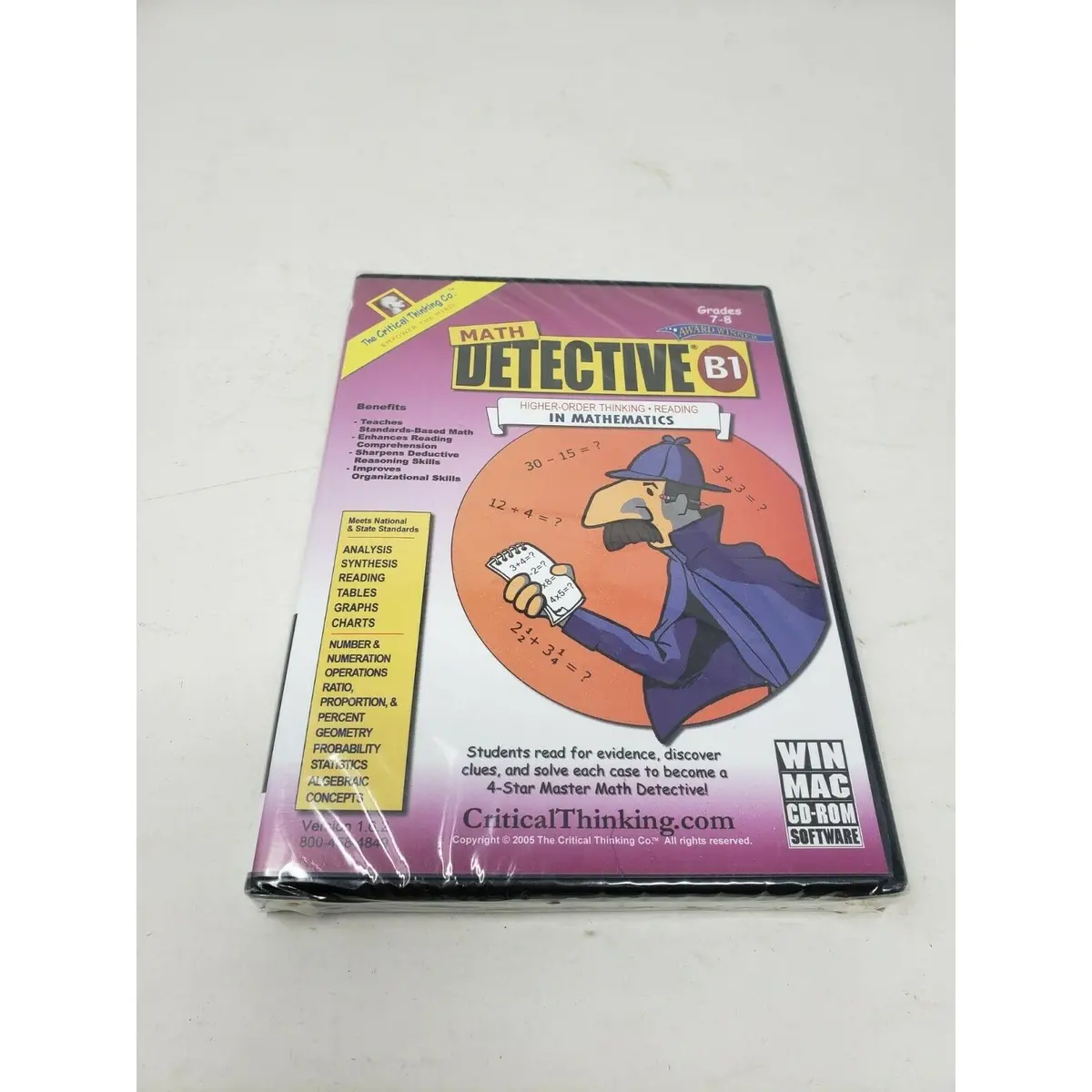 Critical Thinking Company Math Detective B1 Software Cd Rom Grades 7-8 Win/Mac 1