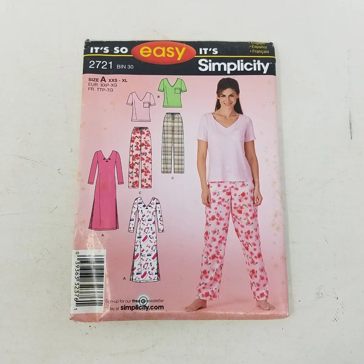 Simplicity So Easy Sewing Pattern 2721 Longewear Nightgown Uncut Womens Xxs -Xl 1