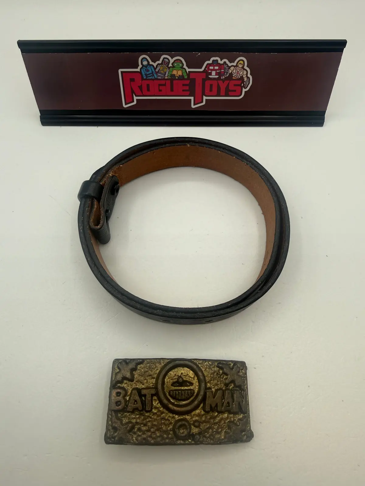 Vintage Batman Cowhide Belt W/ Brass Buckle 1