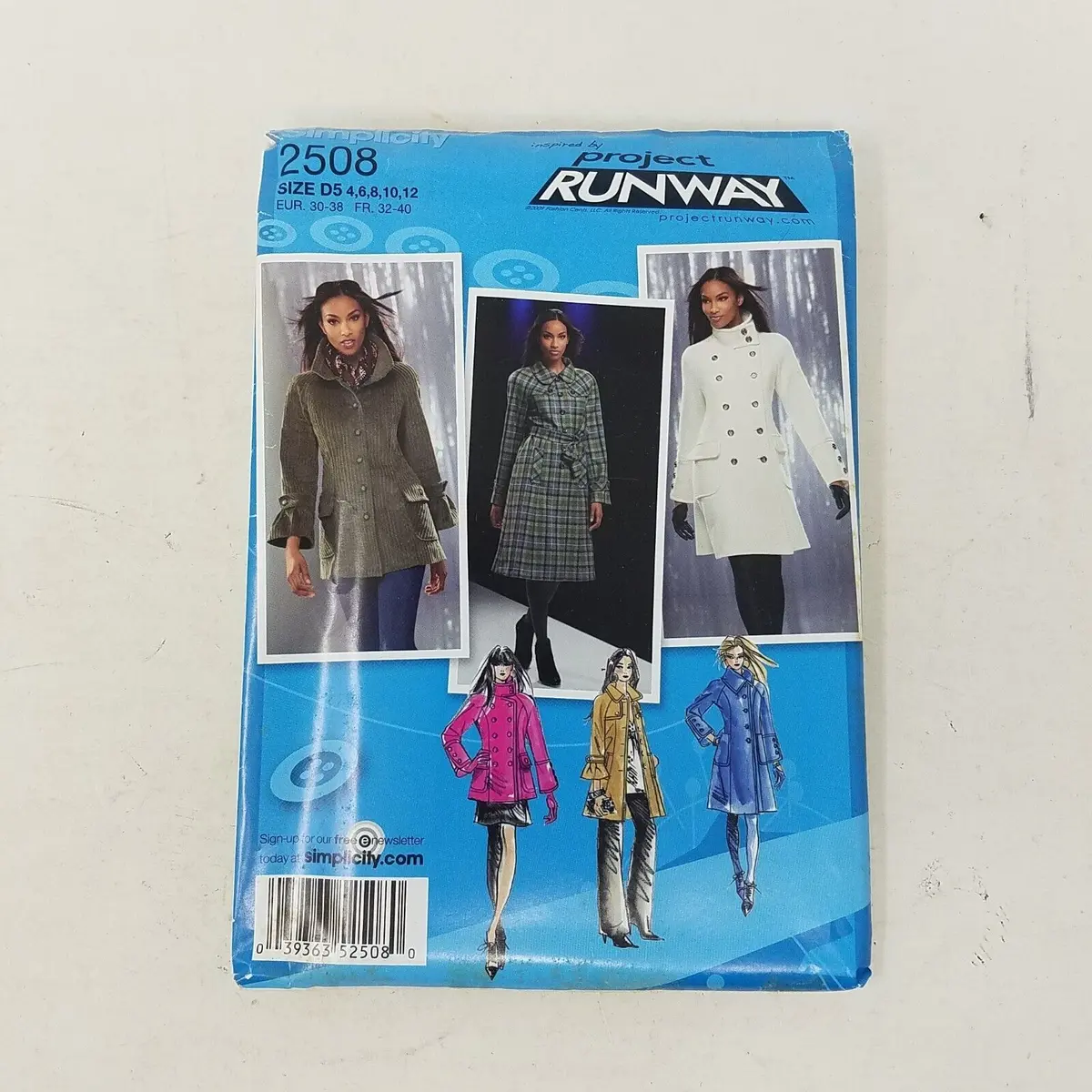 Simplicity Project Runway Sewing Pattern 2508 Coat Uncut Womens 4 6 8 10 12 1