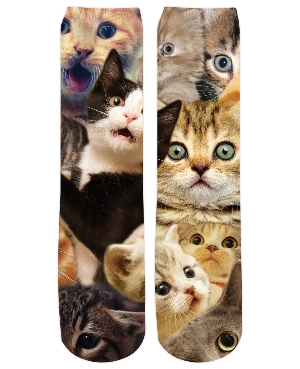 Surprised Cats Crew Socks 1