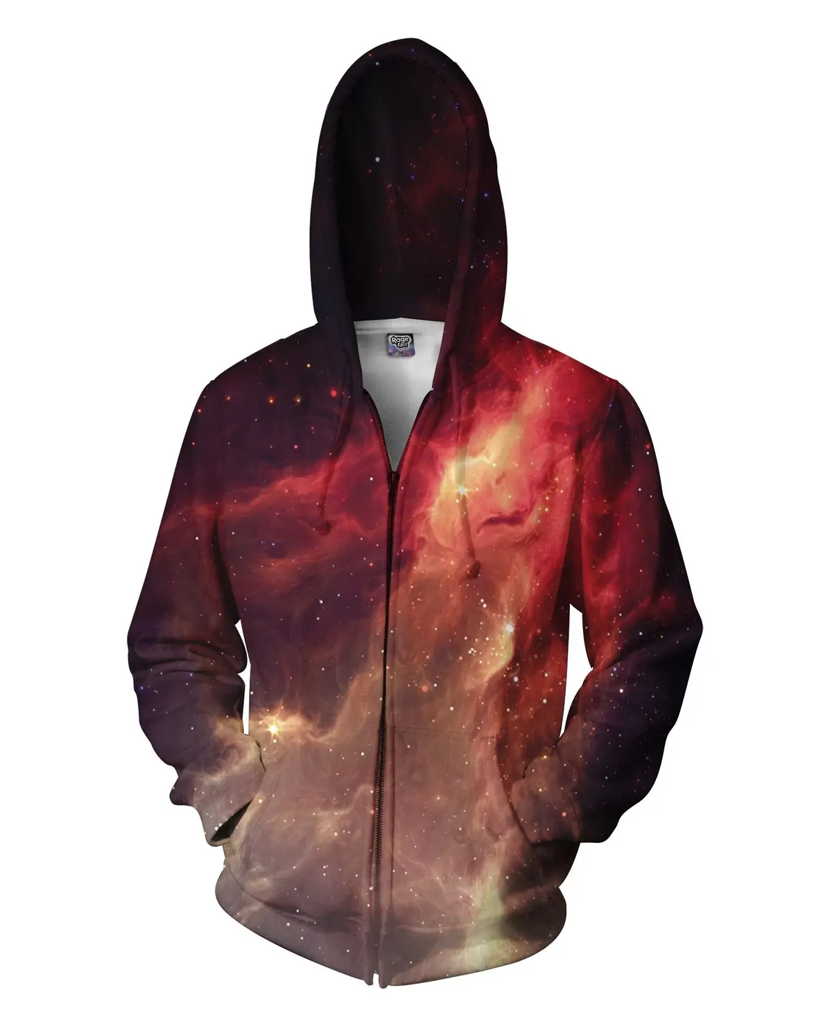 Crimson Nebula Zip-Up Hoodie 1