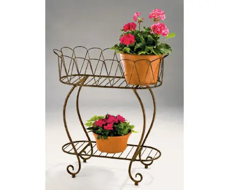 Metal Wave Oval Planter Stand 1
