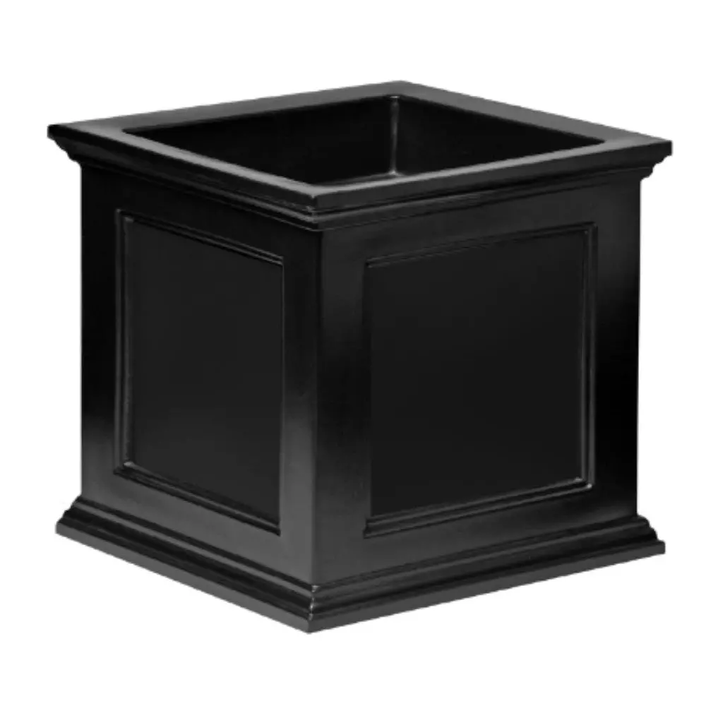 Square Patio Black Planter 1