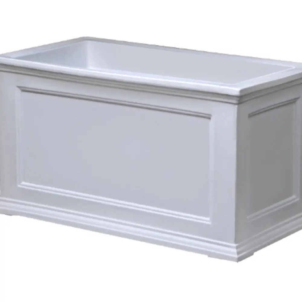 Rectangular Patio Planter White 1