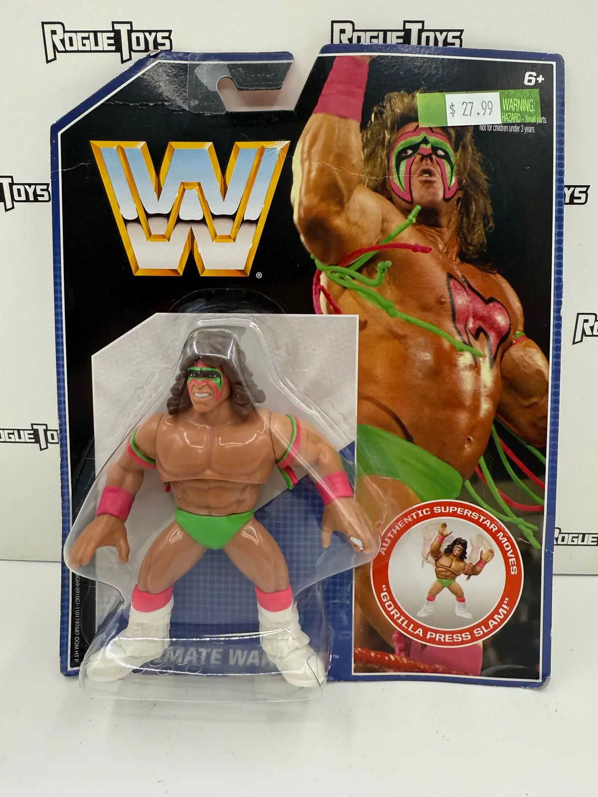 Mattel Wwe Retro Series 1 Ultimate Warrior With Gorilla Press Slam! (Walmart Exclusive) 1
