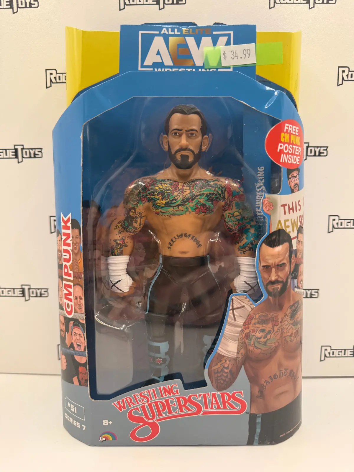 Jazwares Aew Unmatched Collection Series 7 #51 Cm Punk (Ljn Style) 1