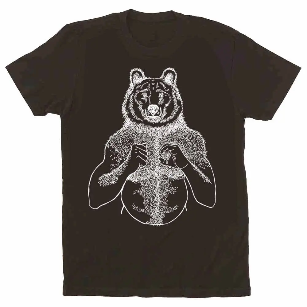 White Print Beefy Bear T-Shirt 1