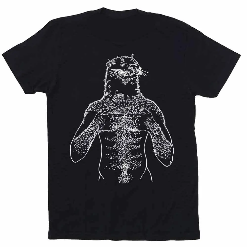 Otter White Print T-Shirt 1