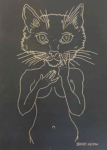 Pussycat Woman Original Engraving 1