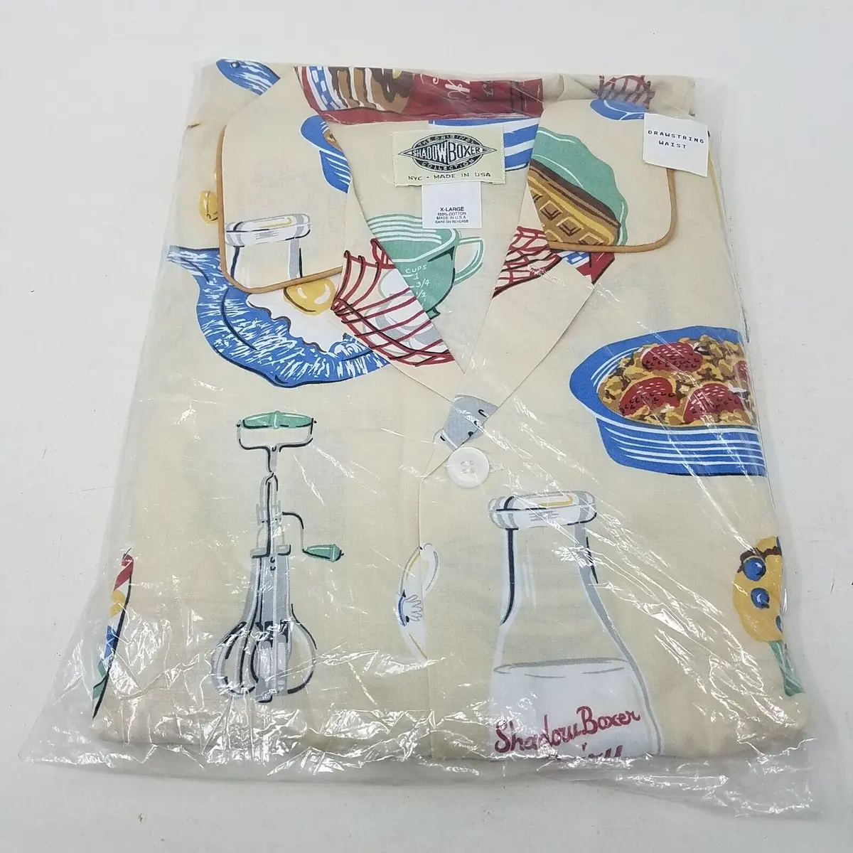 Vintage Shadowboxer Breakfast Milk Waffles Cereal Coffee Pajamas Pjs Mens Xl Usa 1