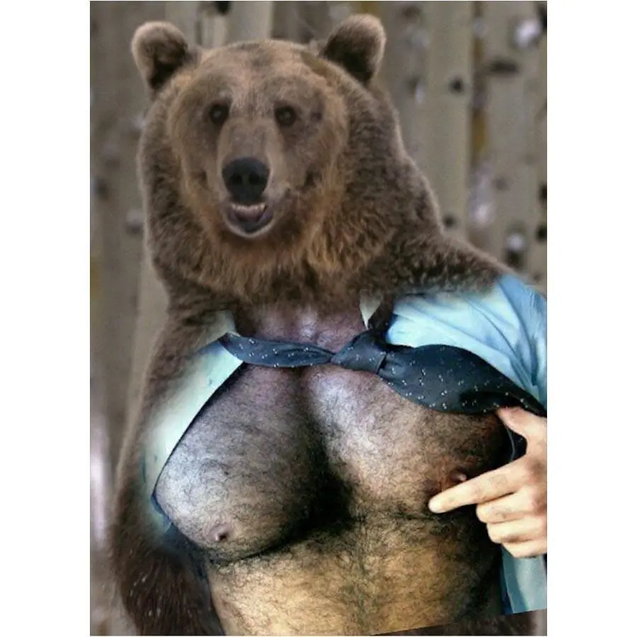 Naro Pinosa Nipple Tweak Bear Postcard 1