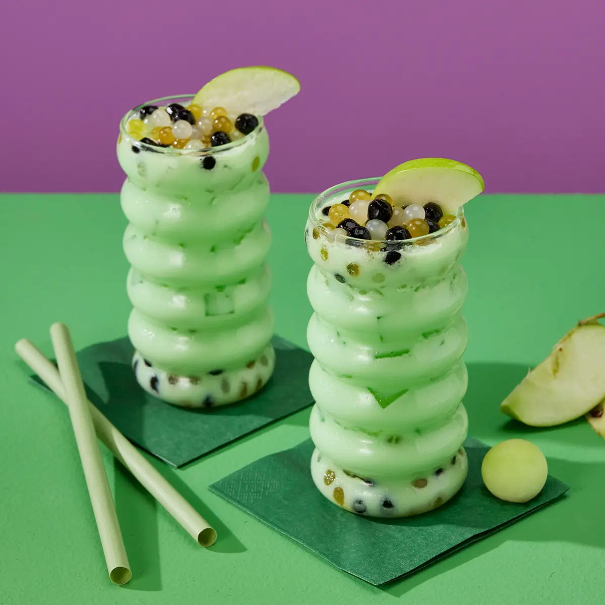 Apple Honeydew Boba 1