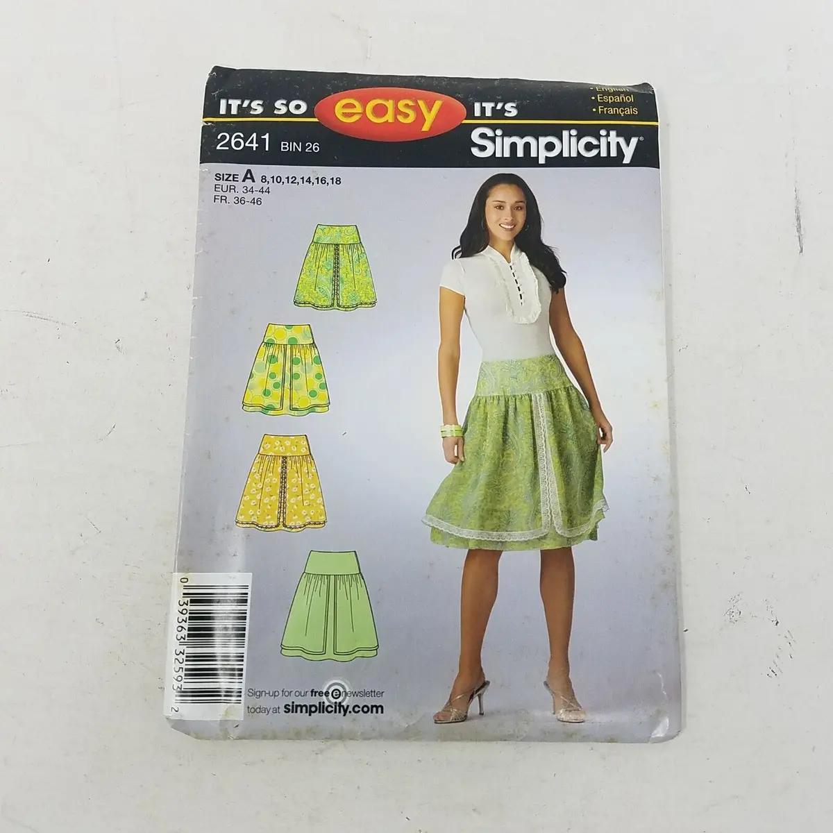 Simplicity Sewing Easy Pattern Layered Skirt 2641 Womens 8 10 12 14 16 Uncut 1