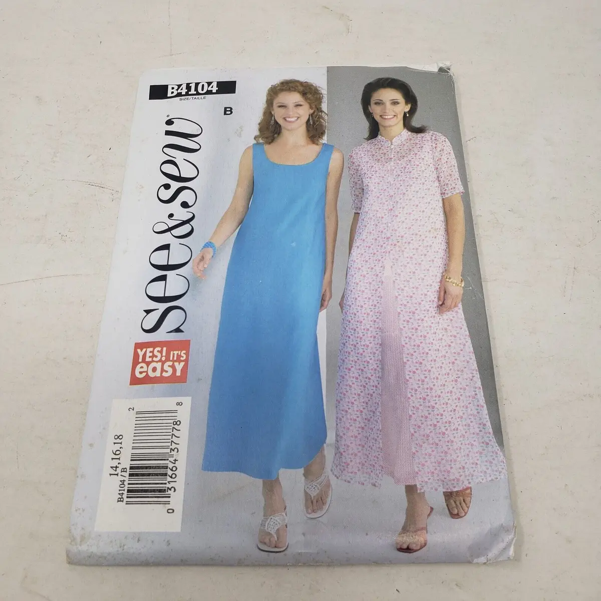 Butterick See & Sew Yes Its Easy Sewing Pattern B4104 Women Sz 14-16-18 Dresses 1