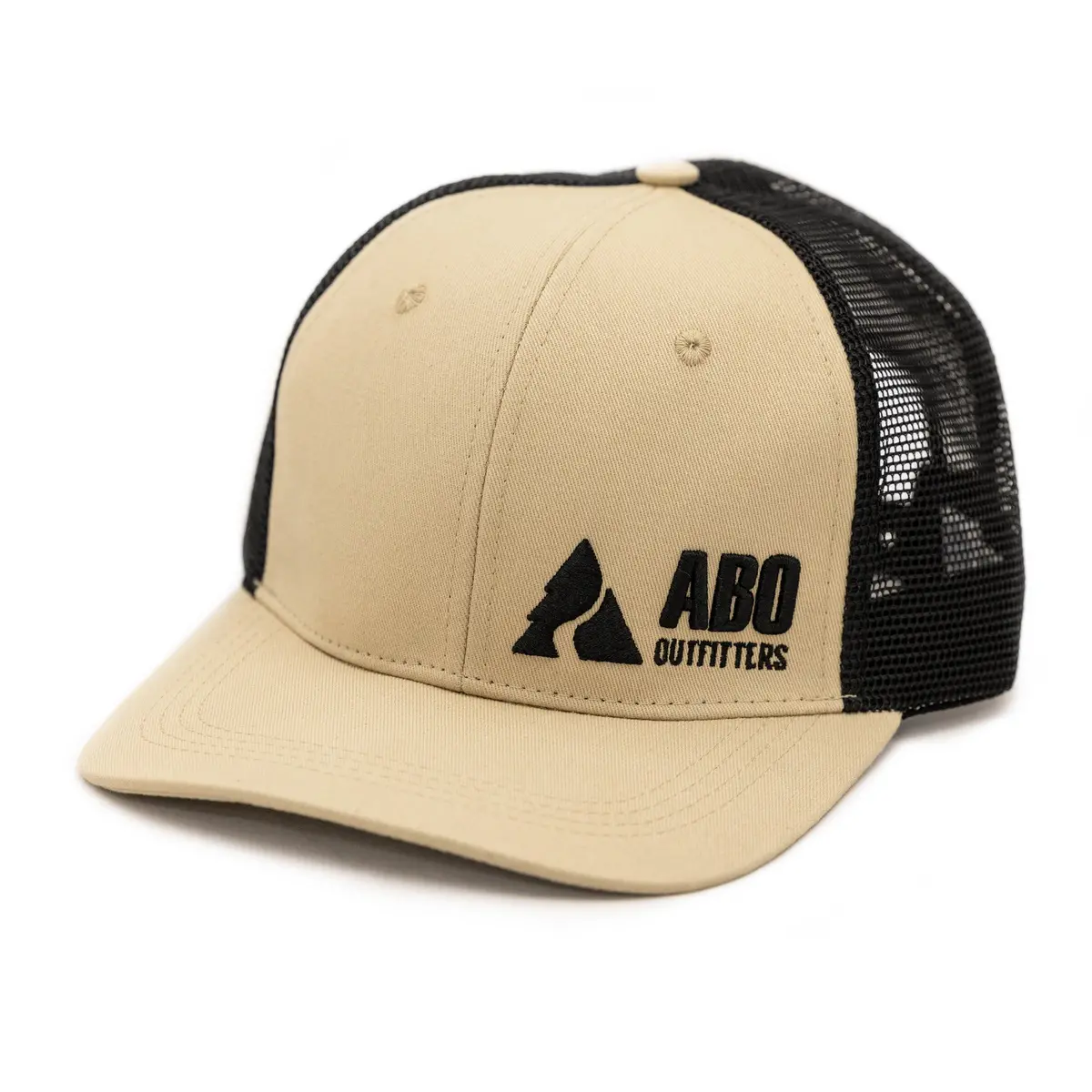 Abo Outfitters Mesh Snapback - Black/Tan Logo 1
