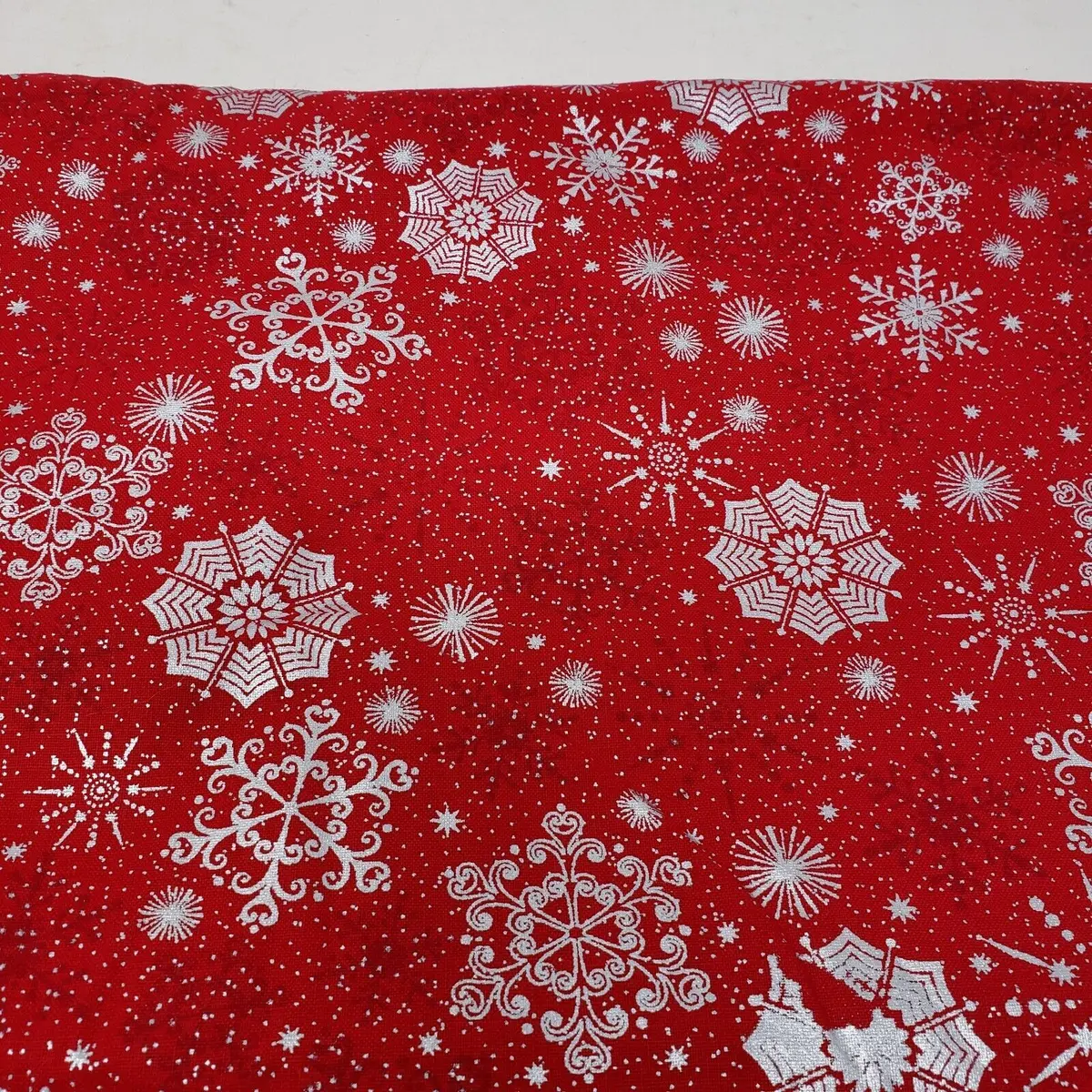 Vintage Maker's Holiday Jo-Ann Metallic Snowflake Fabric 7+ Yds Cotton Material 1