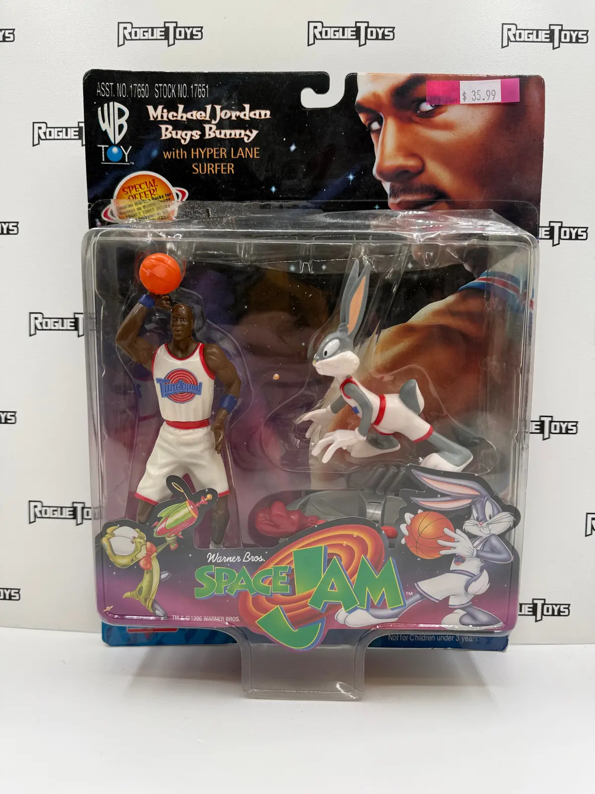 Playmates Space Jam Michael Jordan & Bugs Bunny W/ Hyper Lane Surfer 1