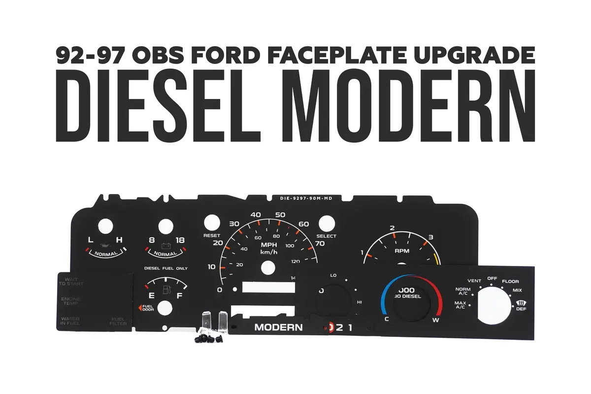 Cluster Faceplate Kit - Xlt Modern - Diesel - 1992-1997 Ford F-Series 1