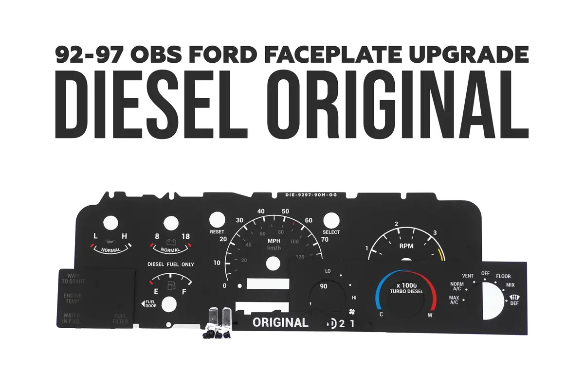 Cluster Faceplate Kit - Xlt Original - Diesel - 1992-1997 Ford F-Series 1