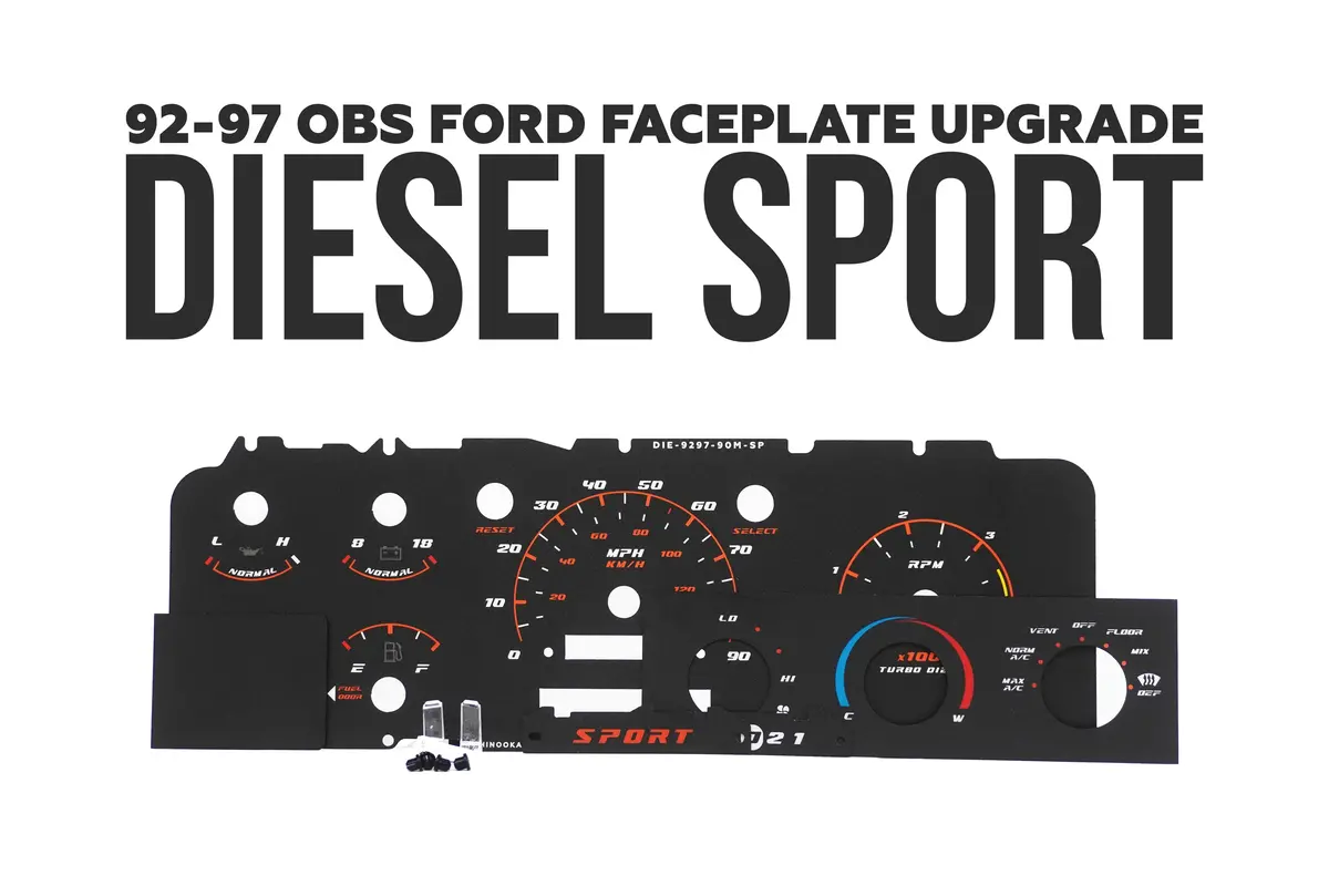 Cluster Faceplate Kit - Xlt Sport - Diesel - 1992-1997 Ford F-Series 1