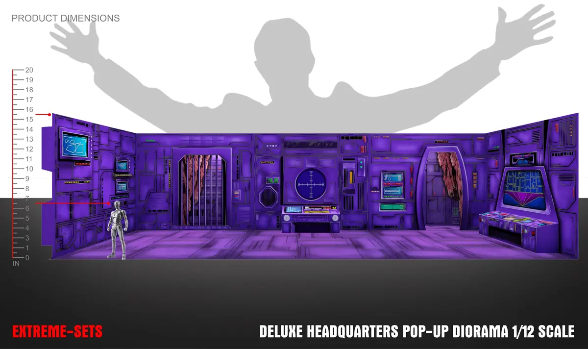 Extreme-Sets Deluxe Headquarters Pop-Up Diorama 1:12 (For 6-7 Inch Scale Action Figures) Playset 1